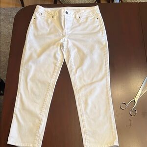 Talbots Cream Straight-Leg Jeans